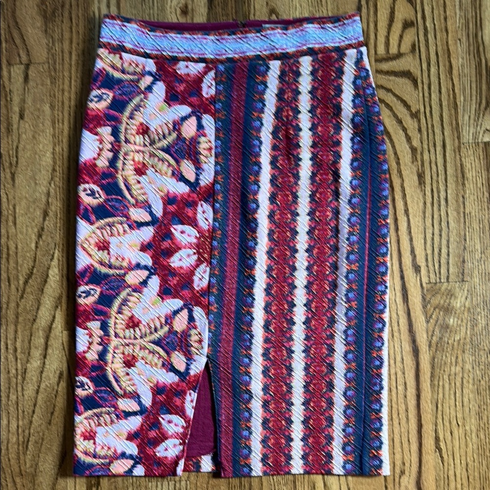 Anthropologie Vintage Boho Print Midi Skirt, great stretch